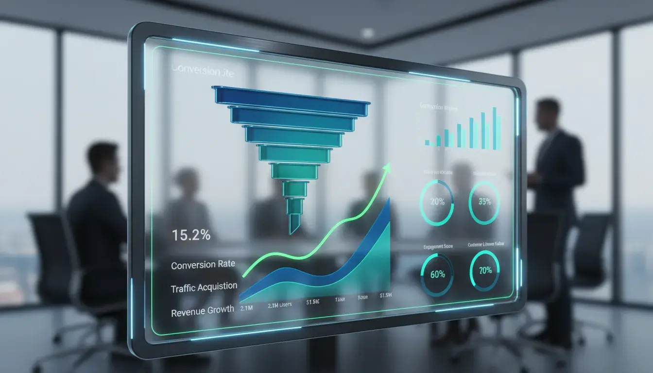 Analytics dashboard showing conversion rate optimization metrics and performance graphs