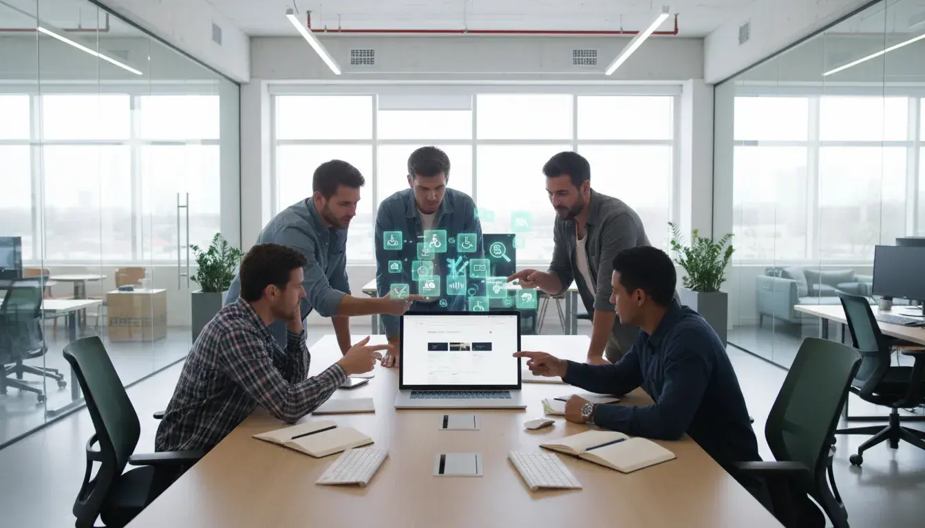 Person using assistive technology to navigate a website on a computer screen